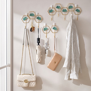 Wall Hooks Hexagon Butterfly Design Self Adhesive No Drill Wall Mounted Coat Rack For Bedroom Entrance Key Storage - Product Image 4