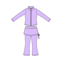 Produits phares : Ensemble de survêtement pour enfants, pantalon coupe slim bootcut uni avec jupe intégrée, vêtements de sport pour filles, deux pièces