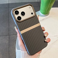 Coque de protection magnétique en alliage d'aluminium à rayures époxy XP1544 compatible avec iPhone 17 Pro Max, nouveau modèle S24 S22