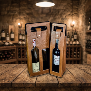 Porta Botellas de Vino Doble, Bolsa de Regalo para Botellas de Vino, Porta Botellas de Vino Doble de Cuero PU, Juego de Bar Clásico - Product Image 5