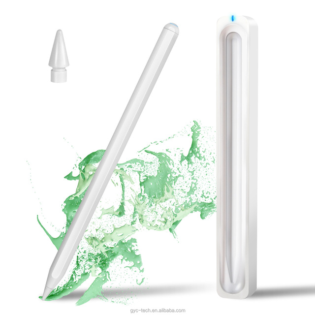 Wireless Charging Active Capacitive Plastic Aluminum Stylus Pen Magnetic Attraction Palm Rejection Replaceable Nib Tilt Angle