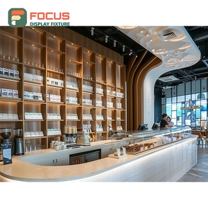 Mostrador de Servicio de Café Contemporáneo, Estante de Pago Frontal, Estación de Barista, Mostrador de Cafetería en Negro Mate - Product Image 3