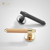 EADER noir, alliage de zinc de couleur or, poignées en cuir véritable, design minimaliste d'intérieur