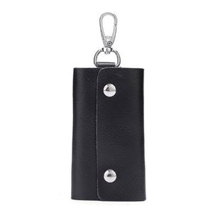 Japanese Korean Cowhide Car <b>Key</b> Bag Portable Business Event Return Gifts Factory Spot Wholesale <b>Leather</b> Keychain Corporate Gifts - Product Image 3