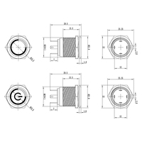 Saklar Tombol Tekan 19mm Tahan Air, Anti Debu, Logam, 4 Pin dengan Lampu, 3.3V 5V 12V 24V