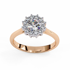 Anillo de Compromiso de Diamante Cultivado en Laboratorio con Corte Brillante en Oro Sólido de 18K para Mujer, Certificado IGI, Chapado en Rodio, Color Blanco D, VBR - Product Image 2