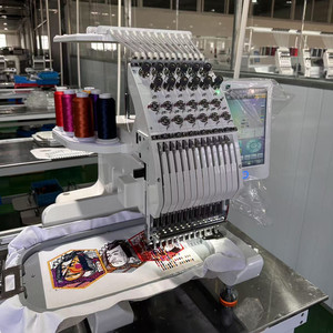 Machine à broder pour vêtements, tête simple, 12 aiguilles, informatisée, pour chapeaux et t-shirts, machine à broder et à coudre - Product Image 1