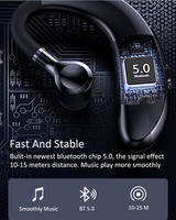 Écouteur sans fil Bluetooth 5.1 S109 à crochet d'oreille unique avec micro, pour sport et affaires, portable, compatible téléphones – Offre Spéciale