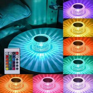 מנורת שולחן led מודרני led קריסטל נטענת usb נטענת עם צבע רוז שינוי גוף שרירי עבור קישוט מסעדה מלון - Product Image 1