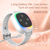 Montre d'alarme sans fil pour enurésie avec lumière colorée, vibration et rappel sonore, rechargeable, pour l'apprentissage de la propreté des enfants