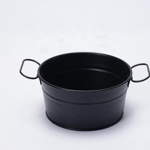 Mini seau à glace antirouille en métal, plateau noir pour snacks avec poignée, idéal pour bar, restaurant, apéritifs et frites - Product Image 4