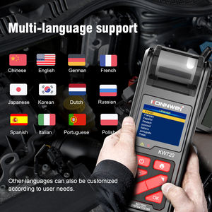 เครื่องทดสอบแบตเตอรี่ KW720 6โวลต์12โวลต์24โวลต์แบบหลายภาษาพร้อมเครื่องทดสอบระบบไฟฟ้าของเครื่องพิมพ์ - Product Image 6