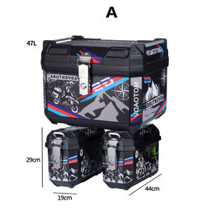 Maletero de motocicleta <span class=keywords><strong>cuadrado</strong></span> de plástico ABS Universal de gran capacidad con tapa Vehículo eléctrico Expansión de tres cajas - Product Image 2