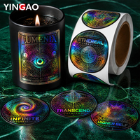 Autocollant personnalisé en vinyle de qualité professionnelle, résistant à l'eau, à la chaleur et aux UV, pour tout design de logo, idéal pour l'emballage des pots en verre de bougies