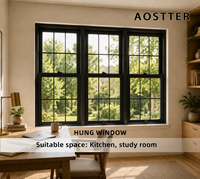 Ventanas de Aluminio con Certificación NFRC de Eficiencia Energética, Manijas Personalizadas, Ventanas Colgantes de Aluminio, Ventanas de Doble Hoja