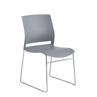 Chaise en plastique-acier résistant à l'eau pour l'école Dossier renforcé de fibres PP moulé par injection d'une seule pièce de 7mm d'épaisseur
