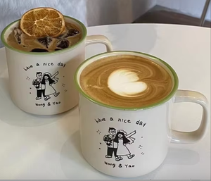 <span class=keywords><strong>Tasse</strong></span> en céramique crème imprimée <span class=keywords><strong>sur</strong></span> mesure de style rétro Imitation émail eau/café <span class=keywords><strong>Photo</strong></span> <span class=keywords><strong>impression</strong></span> avec logo <span class=keywords><strong>sur</strong></span> couleur crème pour le camping - Product Image 5