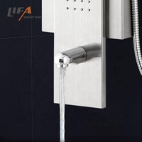 Panneau de douche en acier inoxydable brossé, ensemble de douche pour salle de bain