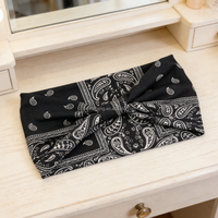 Serre-tête large élastique rétro promotionnel pas cher, motif Paisley torsadé, pour femme, usage quotidien, accessoire de mode, coloré en terylène