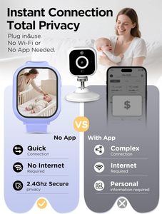 Caméra de surveillance pour bébé sans fil à porter au poignet avec vision nocturne et détection de pleurs et de température, caméra de sécurité vidéo pour bébé - Product Image 3