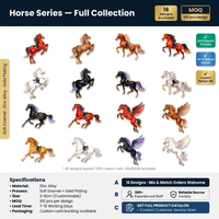 Broche Cheval Personnalisée en Émail – Épingle de Revers en Métal à Design Personnalisable – Texte/Motif Personnalisé pour Décoration Tendance