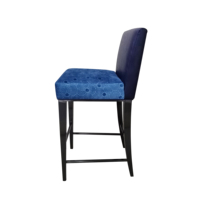 Tabouret de bar haut moderne et élégant en bois avec revêtement en velours pour cuisine, idéal pour villa et comptoir commercial de luxe