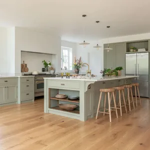 CBMmart split-nueva fábrica de armarios de cocina personalizados conjunto modular verde fresco, simple, sin pretensiones casa apartamento Cocina
