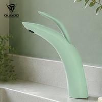 Robinet de lavabo de salle de bain en laiton vert menthe créatif européen à montage sur comptoir