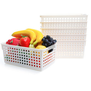 Citylife Kitchen Bathroom Office Plastic Storage Organizer Box Basket Hollowed-out Clothing Snacks Baskets Storage Plastic
