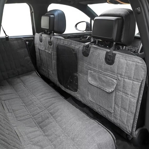 Housse de siège de <span class=keywords><strong>voiture</strong></span> de luxe imperméable à carreaux détachable <span class=keywords><strong>pour</strong></span> chiens, <span class=keywords><strong>pour</strong></span> l'arrière de la <span class=keywords><strong>voiture</strong></span>, se divise en deux poches, laisse de sécurité en maille, toutes saisons - Product Image 6