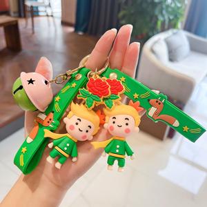 Venta al por mayor silicona creativa 3D Kawaii dibujos animados de goma lindo <span class=keywords><strong>Principito</strong></span> llaveros coche mochila colgante llavero - Product Image 1
