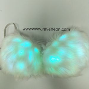 Reggiseno in Pelliccia Bianca Luminoso per Ragazze Sexy, per Club e Danza, Reggiseno Luminoso per Performance - Product Image 2