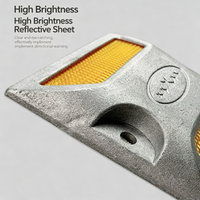 Reflector Solar de Aluminio Resistente para Carreteras, Marcador Reflectante Tipo Ojo de Gato, Fácil Instalación para Zonas de Tráfico