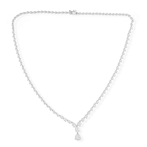 Collar de tenis tipo lariat de plata 925 con moissanita talla gota de agua, elegante joyería nupcial para boda, regalo para amante, estilo de moda - Product Image 4