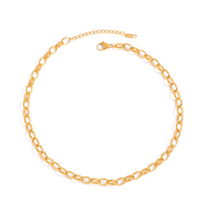 Modern European American Classic Design 18K Gold Stainless Steel <b>Cross</b> <b>Chain</b> Necklace Geometric Gift Jewelry - Product Image 1