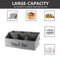 Organisateur de collations à 6 compartiments séparés, boîte de rangement en tissu pour bar à collations, bonbons, cuisine