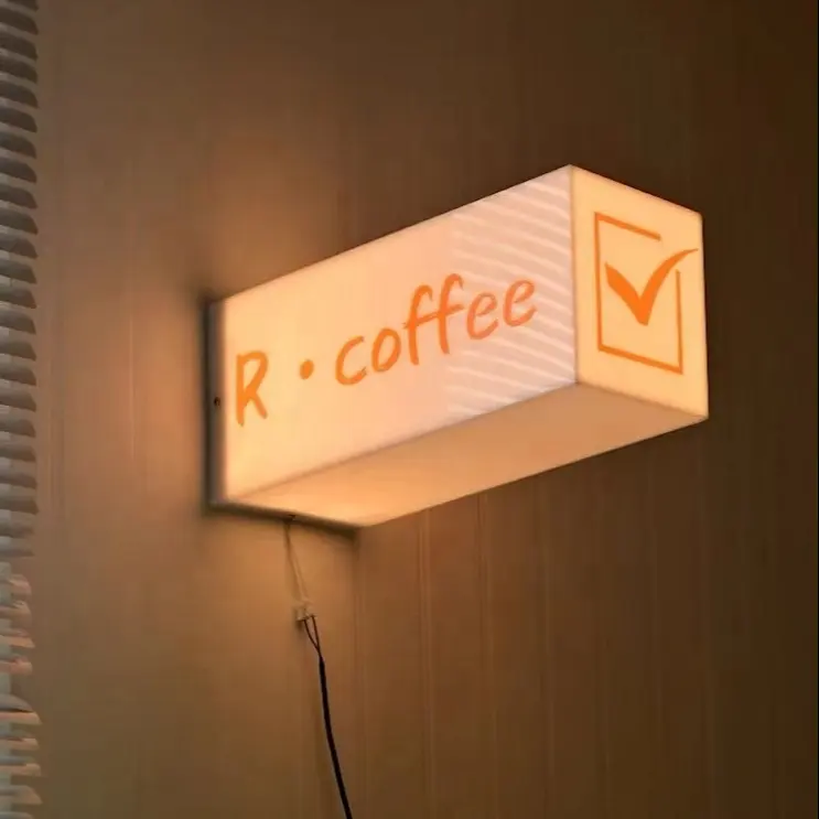 दुकान कॉफी दुकान घन एक्रिलिक प्रकाश बॉक्स थोक प्रकाश बॉक्स का नेतृत्व किया