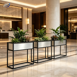 Jardinières modernes en aluminium ML, pots de fleurs carrés minimalistes pour l'extérieur avec finition thermolaquée pour la verdure des centres commerciaux - Product Image 2