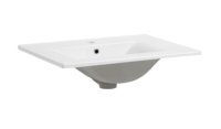 Lavabo Moderno de Cerámica Blanca Rectangular con Borde Delgado, de un Solo Orificio, para Baño de Hotel y Villa, Montado en Encimera, Fácil de Limpiar