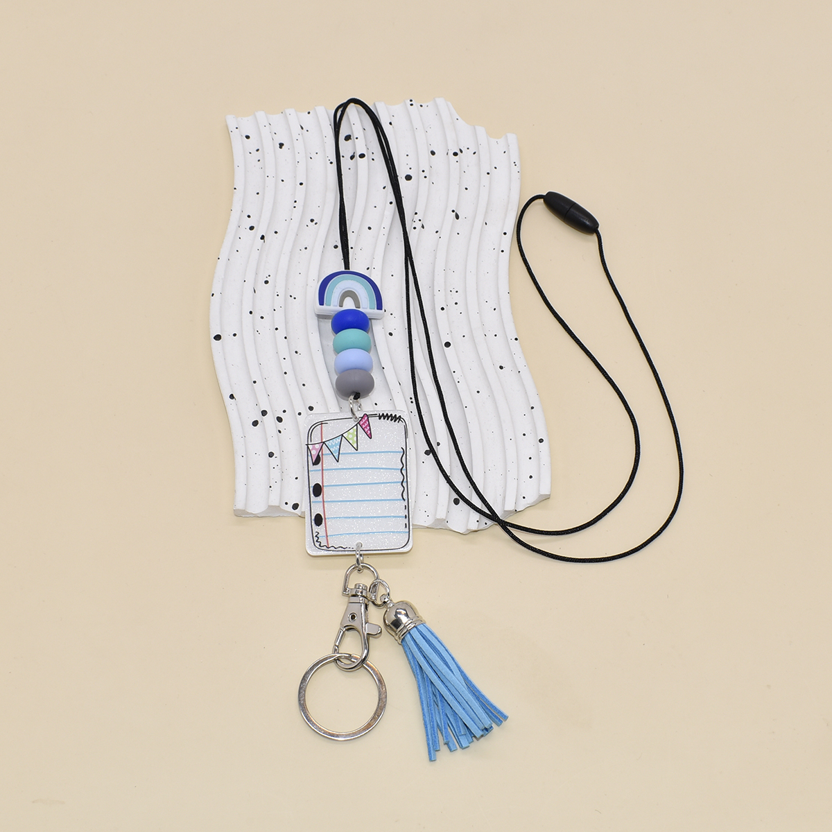 Customized Cute Silicone Beaded Coffee Beads Handmade Lanyard Opening Season Gift Teacher Gift Image 2