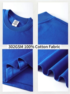 T-shirt personnalisé pour homme 100% coton, haute qualité, vente en gros, style streetwear américain, t-shirts personnalisés anti-plis 305GSM - Product Image 4