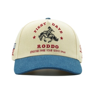 Casquette de baseball vintage <span class=keywords><strong>esthétique</strong></span> en sergé de coton bicolore, structurée, brodée sur 5 panneaux, personnalisable en gros - Product Image 1