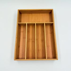 Bamboo Drawer <b>Storage</b> <b>Box</b> Rectangular Compartmentalized <b>Kitchen</b> Organizer Standing Type No Lid Solid Color True Colors - Product Image 2