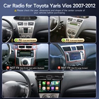 Offre d'usine : Autoradio Linux pour Toyota Yaris Vios 2007-2012 avec écran tactile, Mirror Link, radio FM/AM et Bluetooth (1280*720)