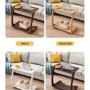 Mesa Auxiliar Moderna para Dormitorio, Sala de Estar, Sofá, Cuadrada, Estrecha, en Forma de C, de Madera y Metal, para Sala de Estar - Product Image 5