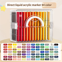 Marqueur acrylique liquide direct 84 couleurs OEM, marqueur de dessin artistique à pointe personnalisée, vente en gros