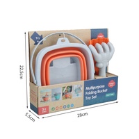 Jouets de seau de sable en Silicone Portable outil de seau pliant combinaison jouets de sable pour enfants comprend une trousse d'outils de pelle jouet de plage d'été
