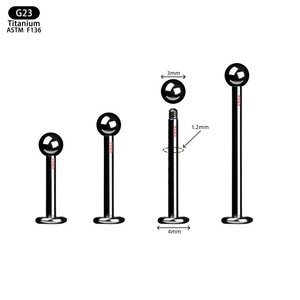 Piercing à bille à fond plat en titane G23, bijoux de corps unisexe ASTM F136 - Product Image 5