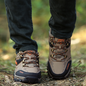 Chaussures de montagne d'hiver pour hommes, bottes de randonnée et de trekking en plein air, baskets basses à lacets en cuir PU pour le trail et le cross-country - Product Image 5