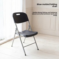 Chaises de camping pliantes en PE moulé par soufflage, robustes, pour usage extérieur, plage et marché, avec dossier haut, mobilier d'extérieur